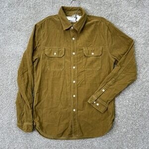 AG Adriano Goldschmied Corduroy Shirt Mens Medium  ellow Button Down